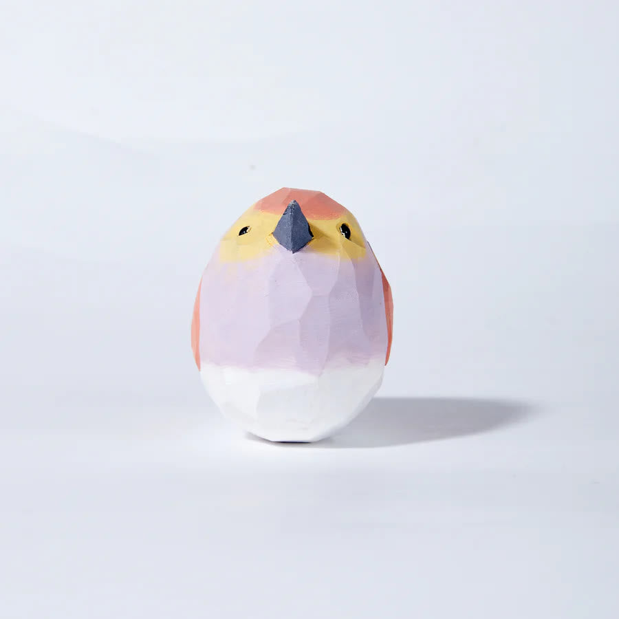 Pink Sparrow Carved Wooden Sculpture Desktop Deocr Keychain For Gift