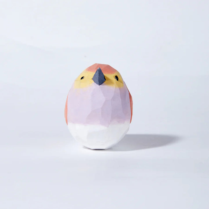 Pink Sparrow Carved Wooden Sculpture Desktop Deocr Keychain For Gift