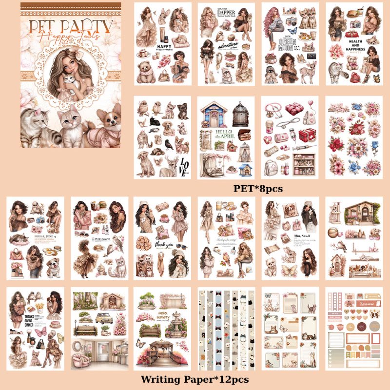 Warm Christmas Greeting Series Sticker Book For Journal Decor