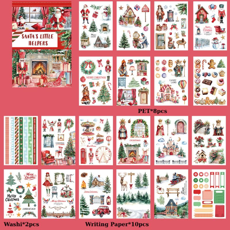 Warm Christmas Greeting Series Sticker Book For Journal Decor