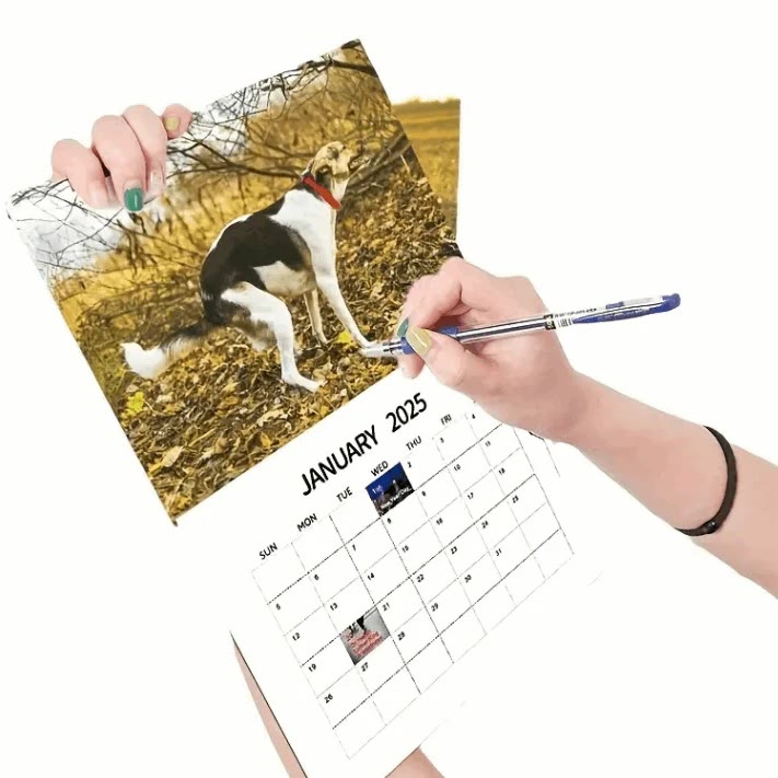 2025 Dogs Pooping In Beautiful Places 12 Months Calendars New Year Gift