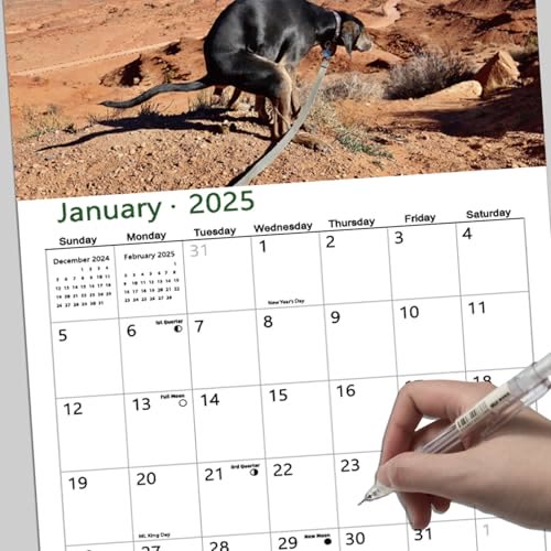 2025 Humor Dog Pooping Lunar Calendar 12 Months Calendars New Year Gift