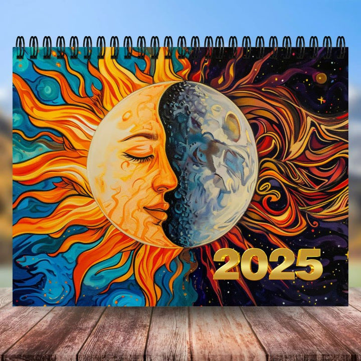 2025 Sun And Moon Wall Calendar 12 Months Calendars New Year Gift