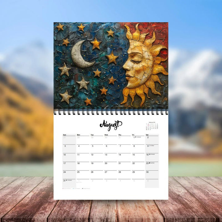 2025 Sun And Moon Wall Calendar 12 Months Calendars New Year Gift