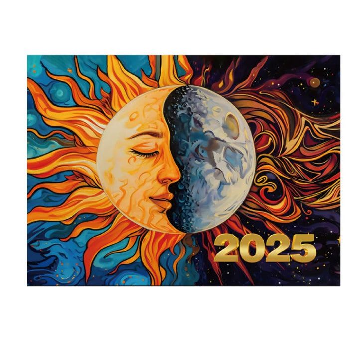 2025 Sun And Moon Wall Calendar 12 Months Calendars New Year Gift