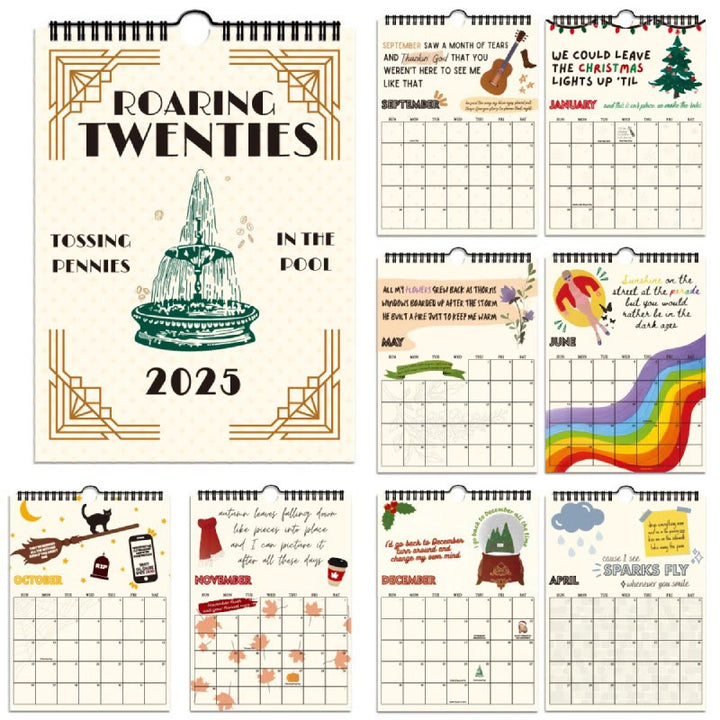 2025 Roaring Twenties Lunar Calendar 12 Months Calendars New Year Gift