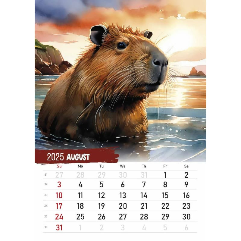 2025 Journey Of The Capybara 12 Months Calendars New Year Gift