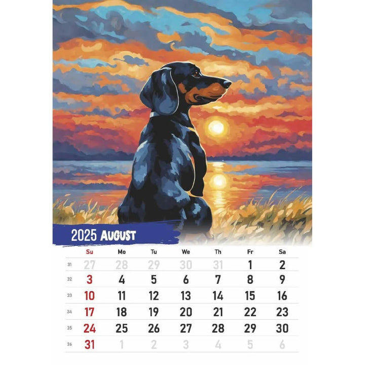 2025 Cute Dachshund Lunar Calendar 12 Months Calendars New Year Gift