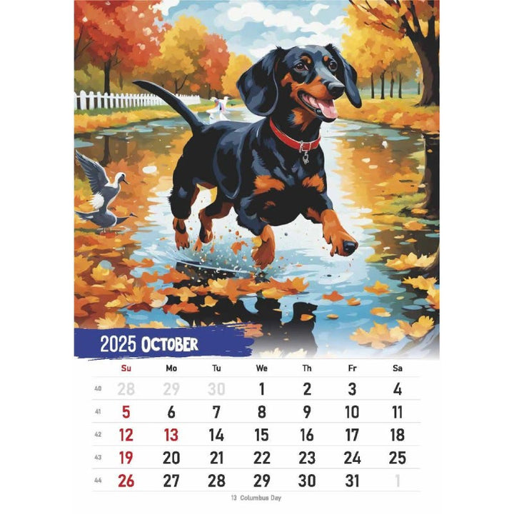 2025 Cute Dachshund Lunar Calendar 12 Months Calendars New Year Gift