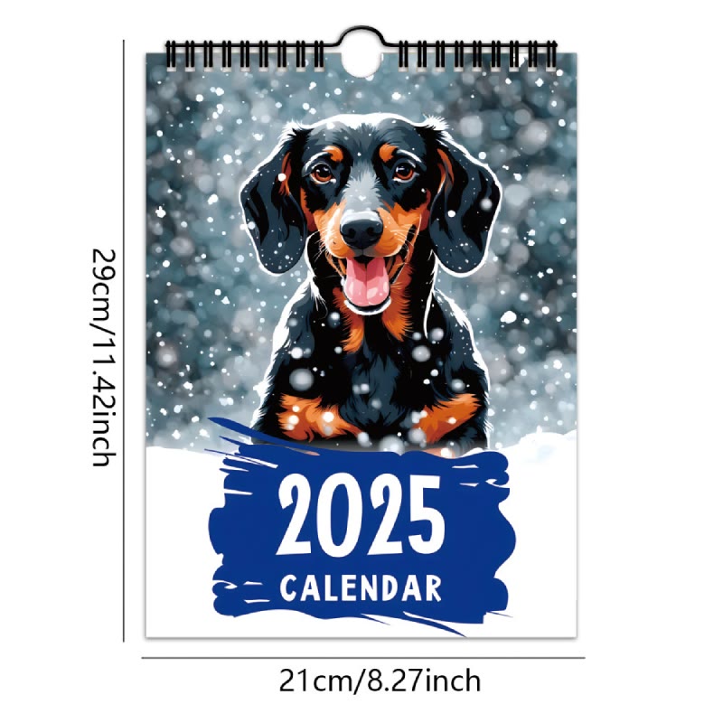 2025 Cute Dachshund Lunar Calendar 12 Months Calendars New Year Gift