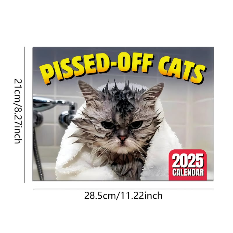 2025 Funny Cat Wall Calendar 12 Months Calendars New Year Gift