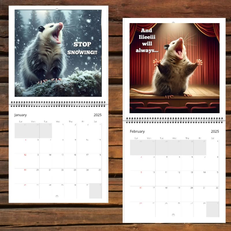 2025 Screaming Possums Lunar Calendar 12 Months Calendars New Year Gift