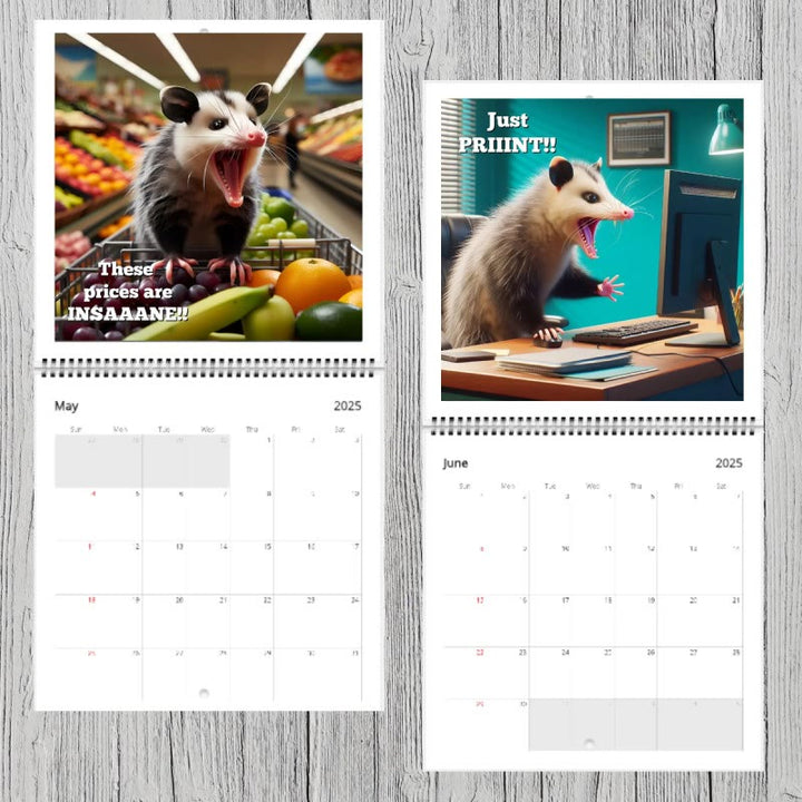 2025 Screaming Possums Lunar Calendar 12 Months Calendars New Year Gift