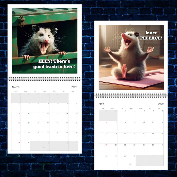 2025 Screaming Possums Lunar Calendar 12 Months Calendars New Year Gift