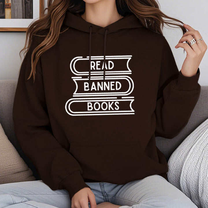 Read Banned Books Fleece Lined Hoodie Long Sleeves Hoodie