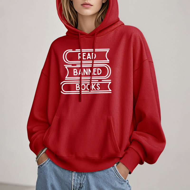 Read Banned Books Fleece Lined Hoodie Long Sleeves Hoodie