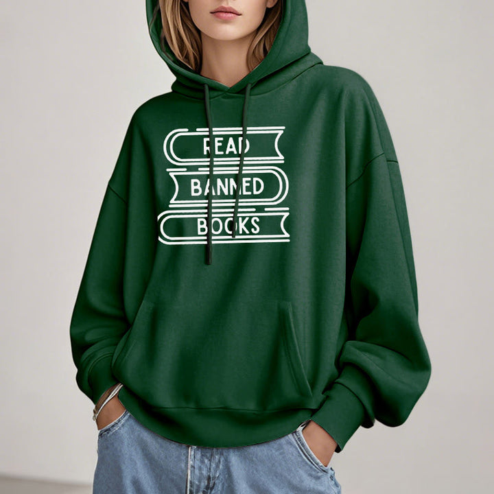 Read Banned Books Fleece Lined Hoodie Long Sleeves Hoodie