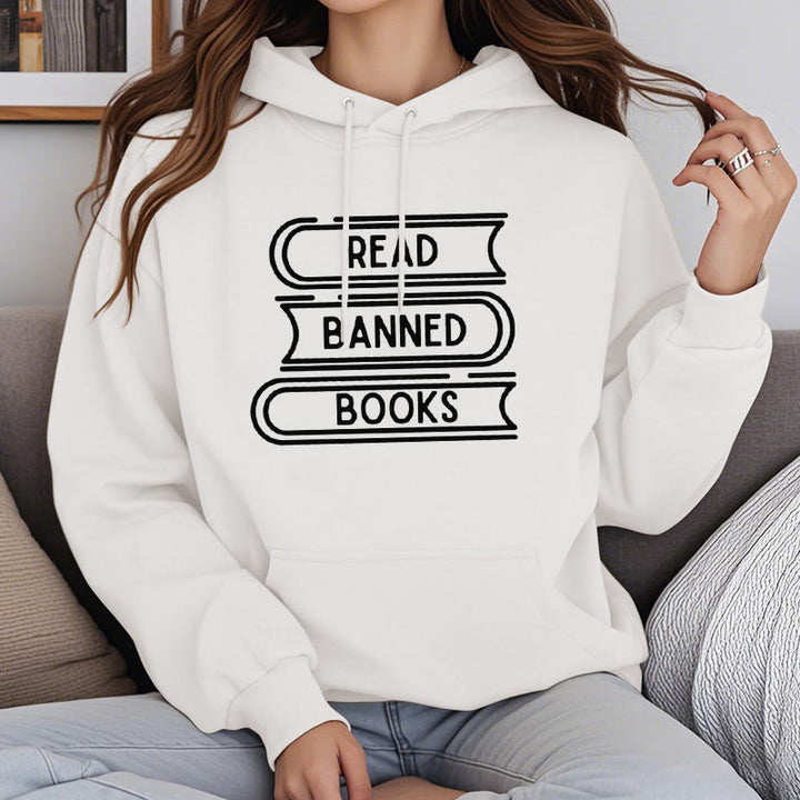 Read Banned Books Fleece Lined Hoodie Long Sleeves Hoodie