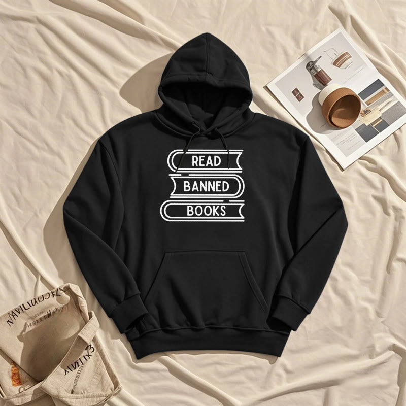 Read Banned Books Fleece Lined Hoodie Long Sleeves Hoodie