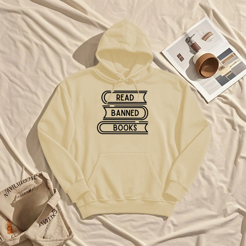 Read Banned Books Fleece Lined Hoodie Long Sleeves Hoodie