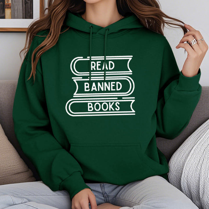 Read Banned Books Fleece Lined Hoodie Long Sleeves Hoodie