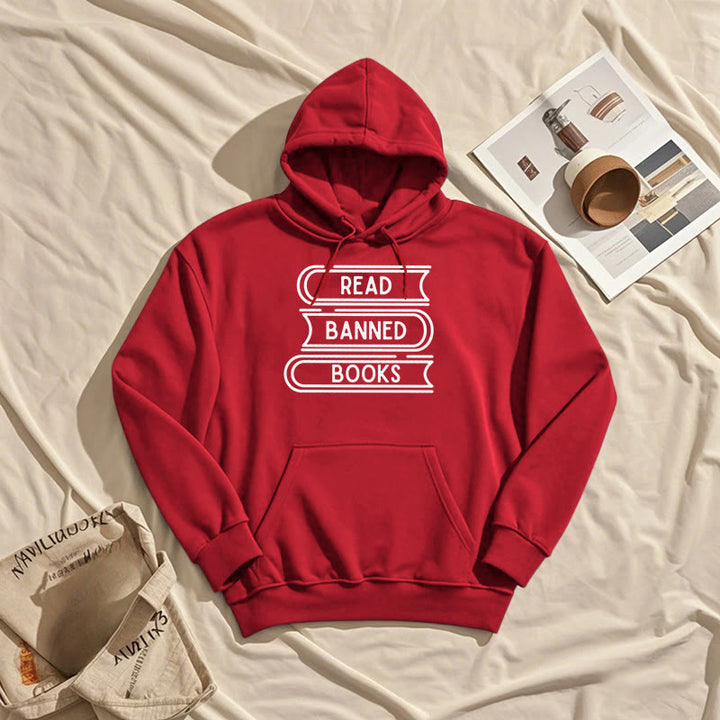 Read Banned Books Fleece Lined Hoodie Long Sleeves Hoodie