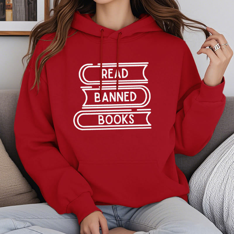 Read Banned Books Fleece Lined Hoodie Long Sleeves Hoodie