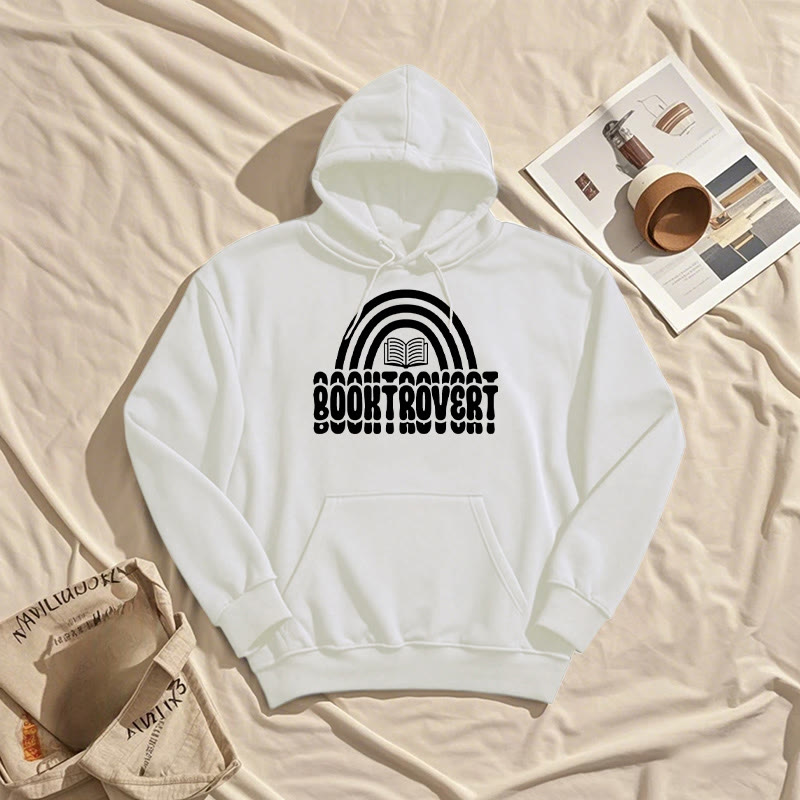 Booktrovert Words Fleece Lined Hoodie Long Sleeves Hoodie