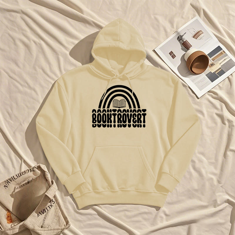 Booktrovert Words Fleece Lined Hoodie Long Sleeves Hoodie