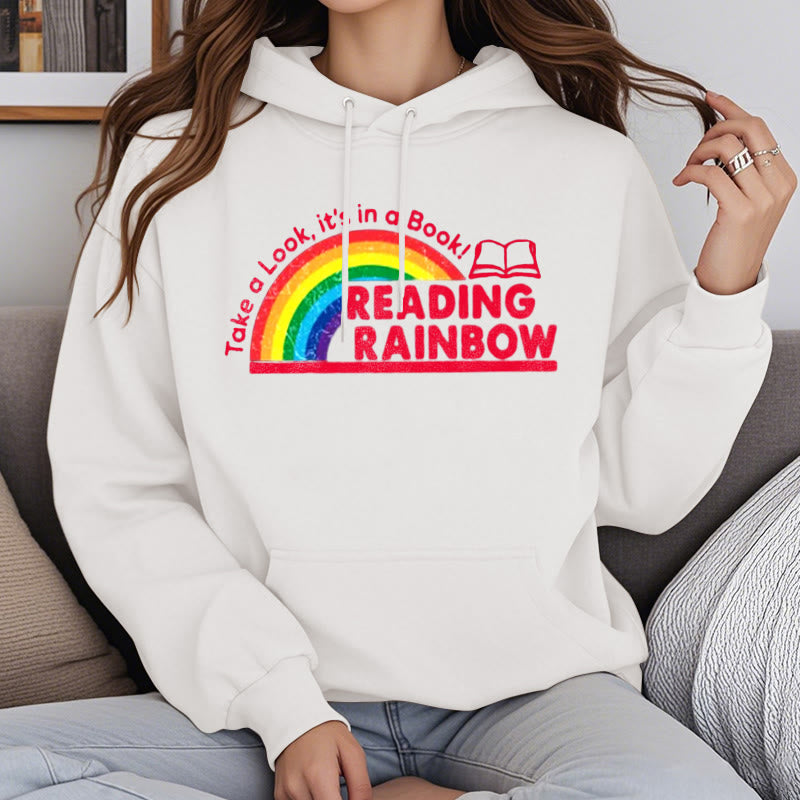 Reading Rainbow Fleece Lined Hoodie Long Sleeves Hoodie