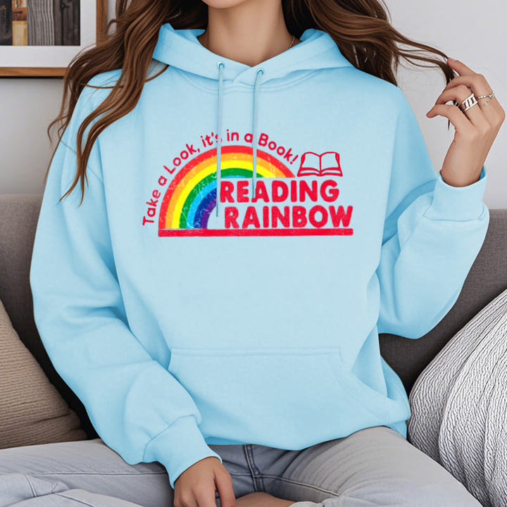 Reading Rainbow Fleece Lined Hoodie Long Sleeves Hoodie