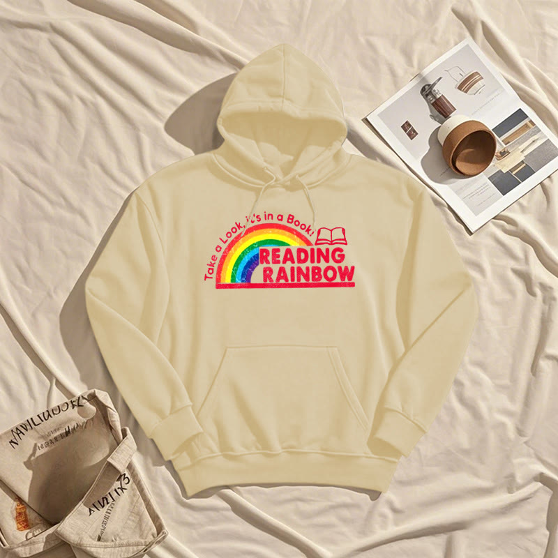 Reading Rainbow Fleece Lined Hoodie Long Sleeves Hoodie