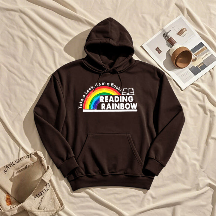 Reading Rainbow Fleece Lined Hoodie Long Sleeves Hoodie