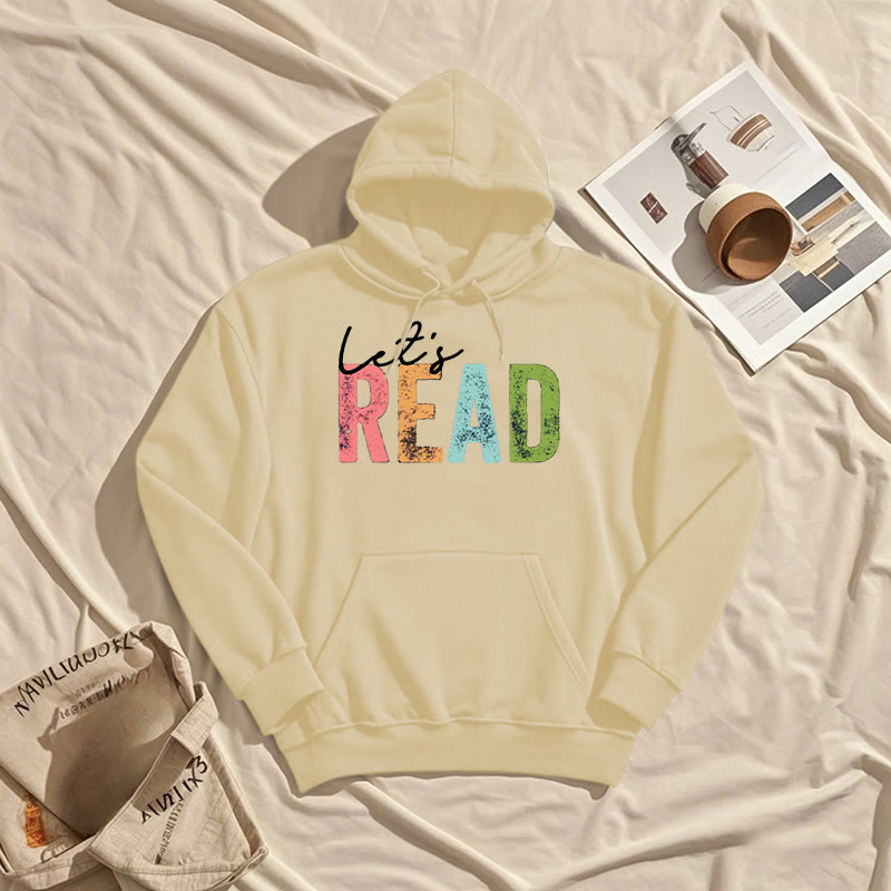 Read A Book Fleece Lined Hoodie Long Sleeves Hoodie