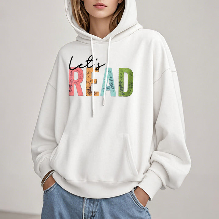 Read A Book Fleece Lined Hoodie Long Sleeves Hoodie