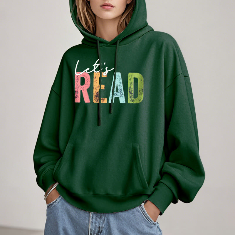 Read A Book Fleece Lined Hoodie Long Sleeves Hoodie