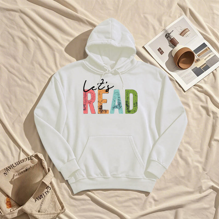 Read A Book Fleece Lined Hoodie Long Sleeves Hoodie