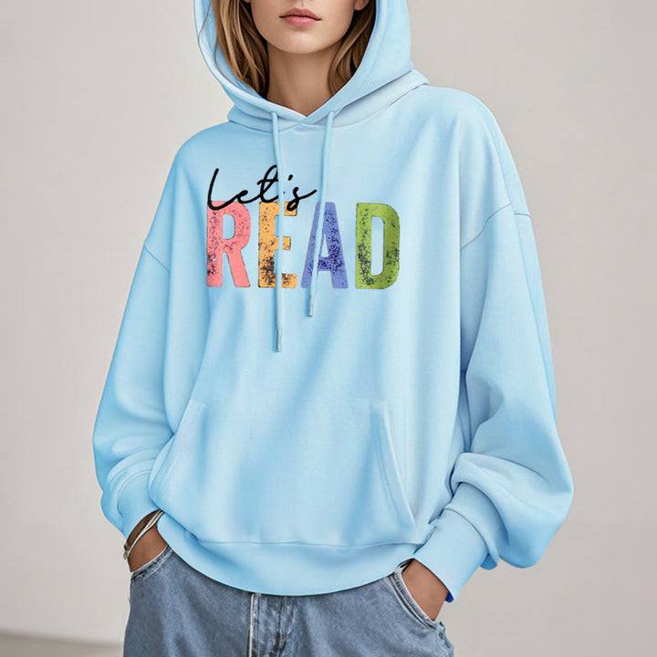 Read A Book Fleece Lined Hoodie Long Sleeves Hoodie