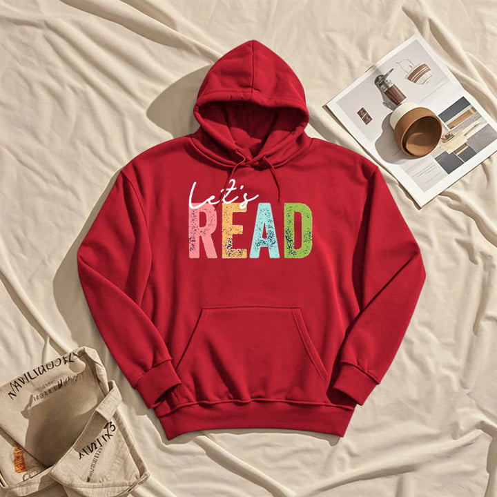 Read A Book Fleece Lined Hoodie Long Sleeves Hoodie