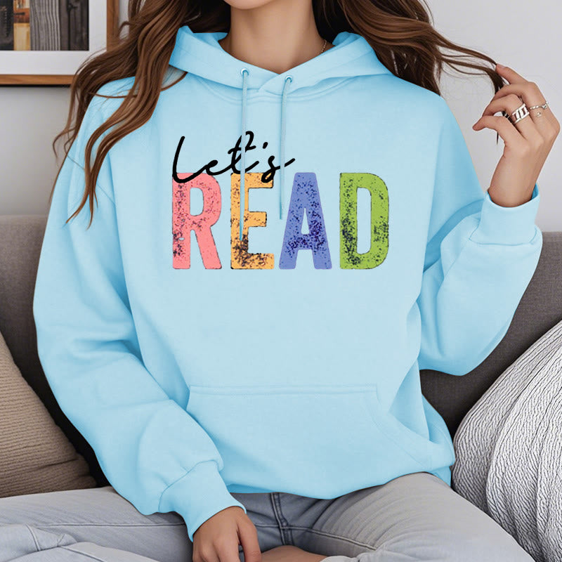 Read A Book Fleece Lined Hoodie Long Sleeves Hoodie