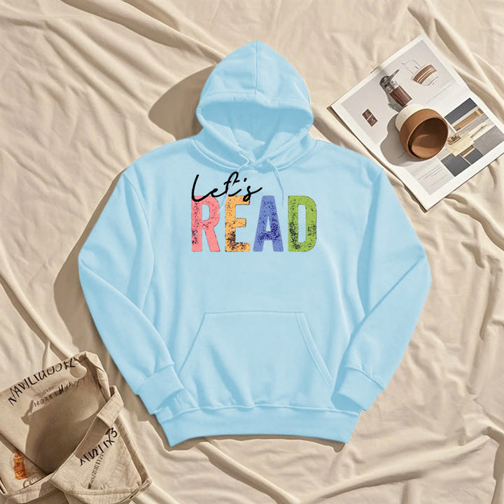 Read A Book Fleece Lined Hoodie Long Sleeves Hoodie