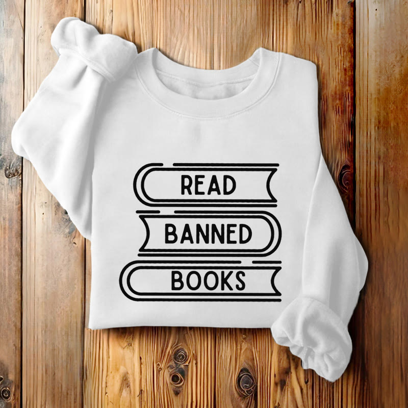 READ, BANNED, BOOKS Womens Crewneck Sweatshirt Pullover