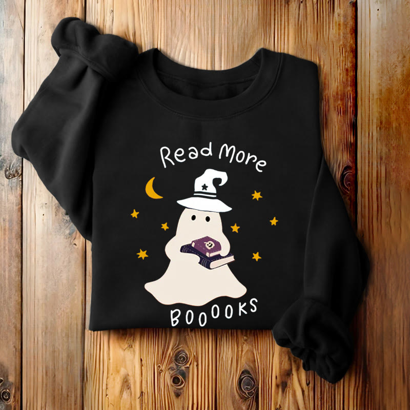 READ MORE BOOOOKS Cute Ghost Womens Crewneck Sweatshirt Pullover