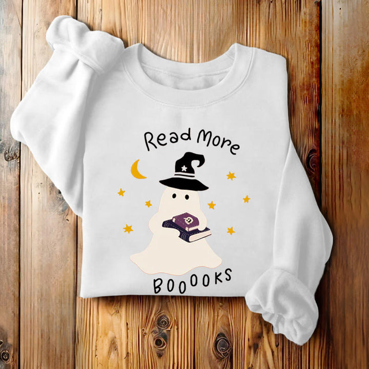 READ MORE BOOOOKS Cute Ghost Womens Crewneck Sweatshirt Pullover