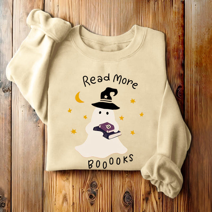 READ MORE BOOOOKS Cute Ghost Womens Crewneck Sweatshirt Pullover