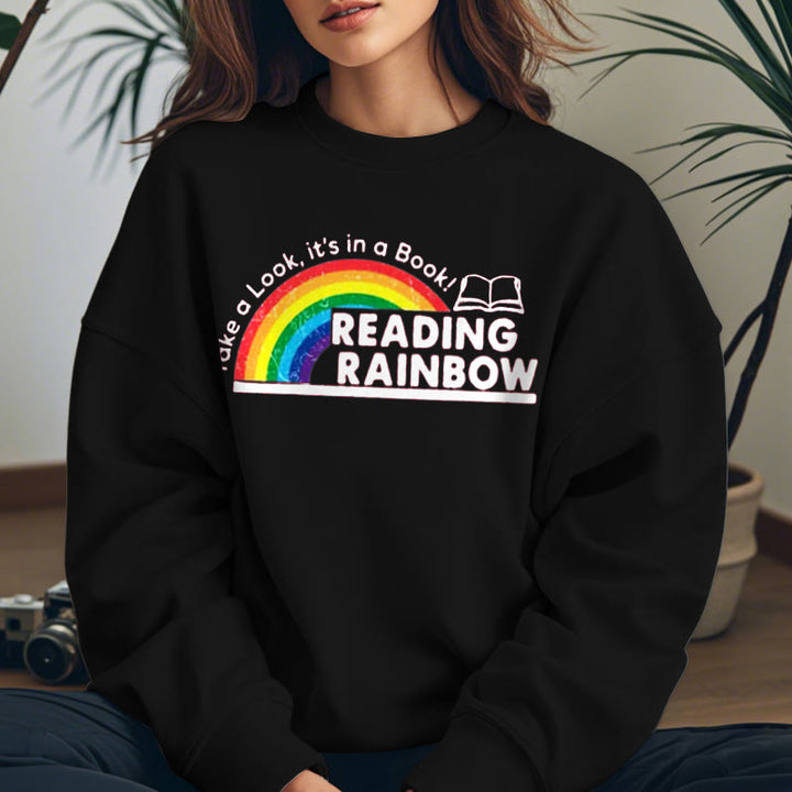 READING RAINBOW Womens Crewneck Sweatshirt Pullover