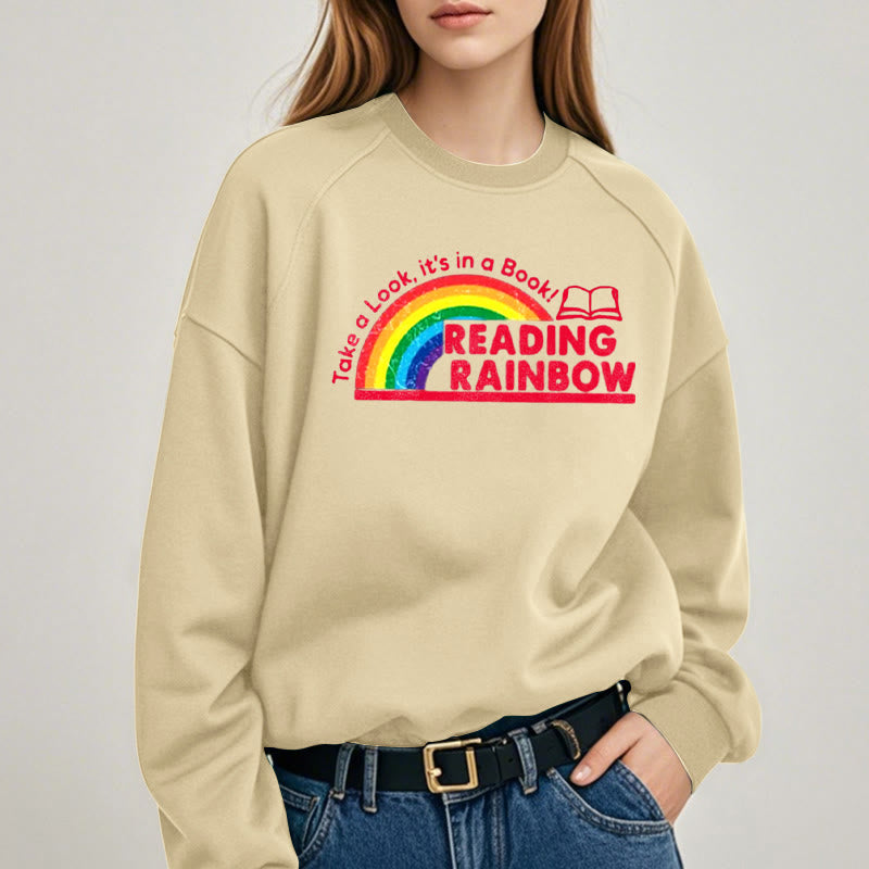 READING RAINBOW Womens Crewneck Sweatshirt Pullover