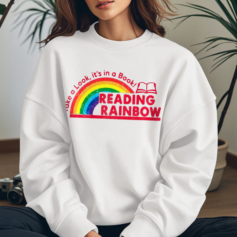 READING RAINBOW Womens Crewneck Sweatshirt Pullover