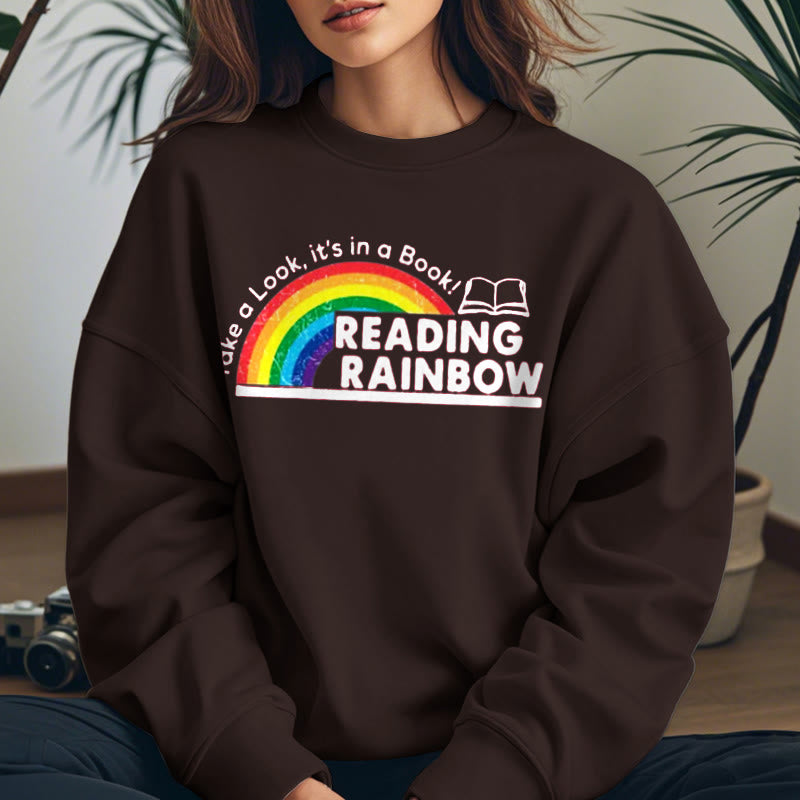 READING RAINBOW Womens Crewneck Sweatshirt Pullover