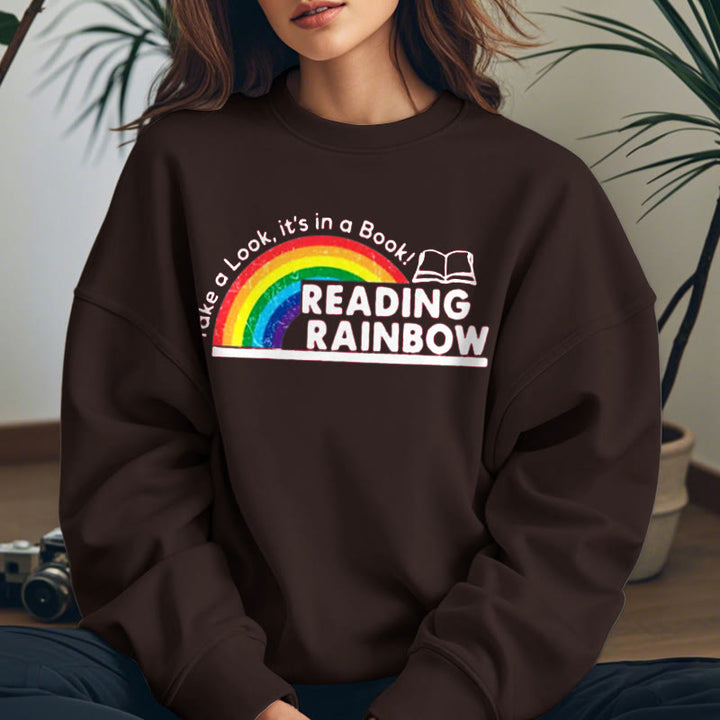 READING RAINBOW Womens Crewneck Sweatshirt Pullover